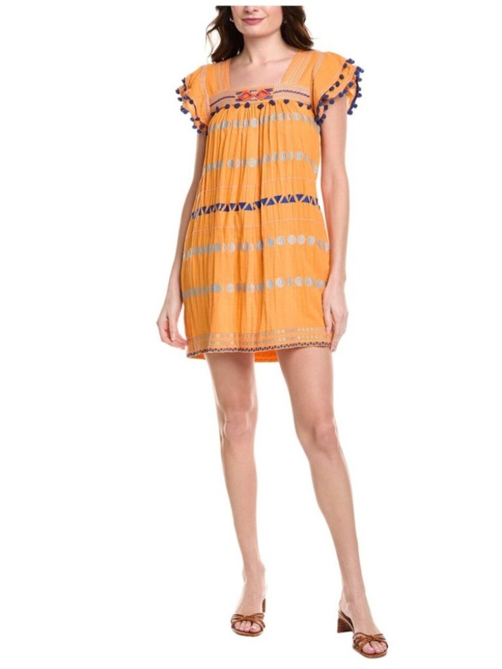 Mer St. Barth Mini Sandrine Gauze Dress SZ M Embroidered Boho Ethnic